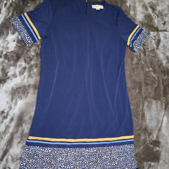 MICHAEL Michael Kors Navy and Yellow Dress, Size Medium - Picture 1 of 3